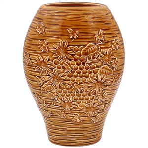 DUE MARCH Crackle Glaze Bees Vase 26cm