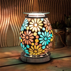 25W Mosaic Aroma Lamp Blue Flower 17cm