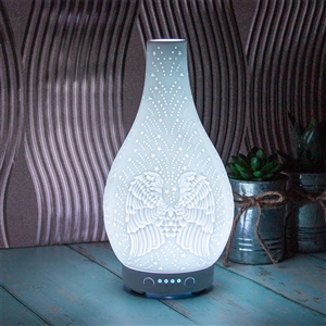 Etched Porcelain Aroma Humidifier Angel Wings 24cm