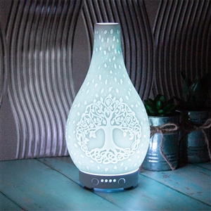 Etched Porcelain Tree Of Life Aroma Humidifier