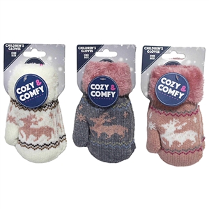 Cozy Kiddy Mittens 3 Ass 16cm