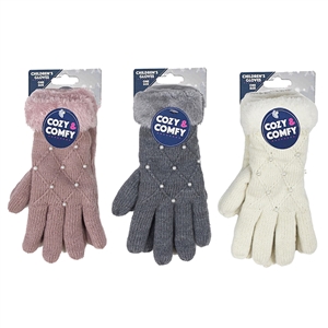 Cozy Pearl Gloves 3 Ass