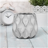 Ceramic Plant Pot Wave Design - Silver 14cm