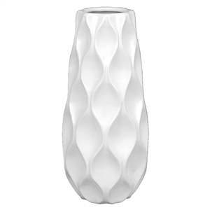 Ceramic Wave Vase White 30cm