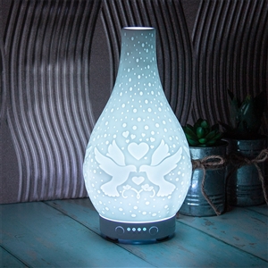 Etched Porcelain Aroma Humidifier Lovebird