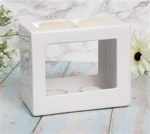 Wax/Oil Warmer White Cube Twin 17cm