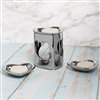 Ceramic Oil Burner / Wax Melter Heart Set - Silver 15cm