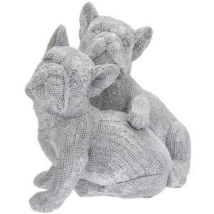 Twin French Bulldog Silver Glitter 25cm (SPECIAL OFFER DISCOUNT)