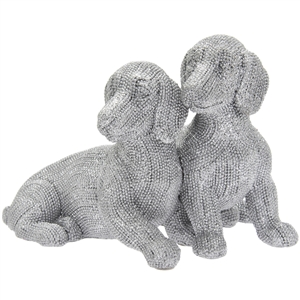 Twin Dachshund Silver Glitter 21cm (SPECIAL OFFER DISCOUNT)