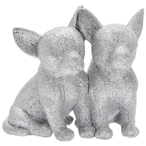 Twin Chihuahua Silver Glitter 21cm (SPECIAL OFFER DISCOUNT)