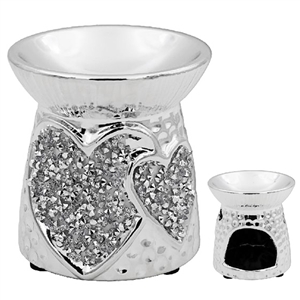 Silver Sparkle Heart Oil/Wax Warmer