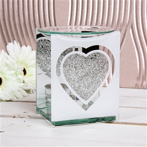 White Mirror Heart Wax/Oil Warmer