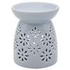 Grey Floral Cut Out Wax/Oil Warmer 14cm