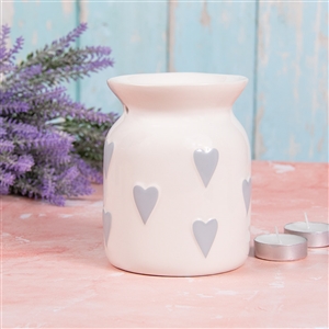 White Oil/Wax Warmer With Hearts