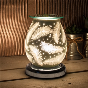 White Satin Touch Sensitive Aroma Lamp - Feather