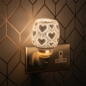 White Satin Plug In Warmer - Heart