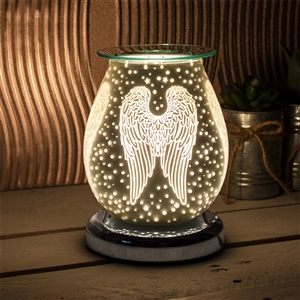 White Satin Touch Sensitive Aroma Lamp - Angel Wings