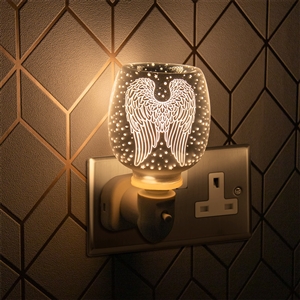 White Satin Plug In Warmer - Angel Wings