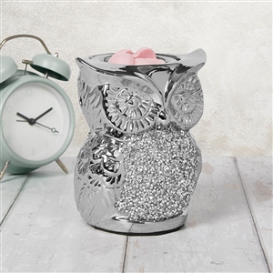 Silver Sparkle Large Owl Electric Wax Melter