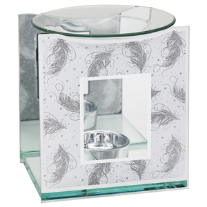 Glitter Feather Glass Oil/wax Warmer