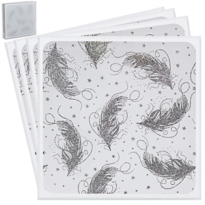 Set Of 4 Glitter Feather Coasters