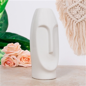 Tall Face Vase - White 23cm