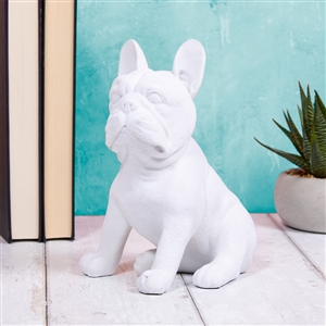 White Velvet Bulldog Ornament