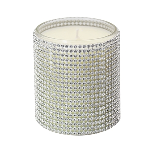 Silver Diamante Candle Medium