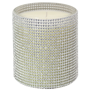 Silver Diamante Candle Large