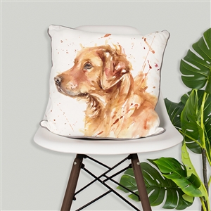 DUE END OF FEB Mans Best Friend Golden Retriever Cushion