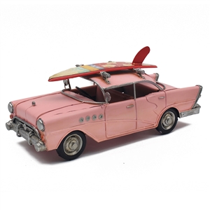 DUE APRIL Pink Car With Surfboard 28cm