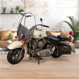 Police Motorbike Ornament 35cm