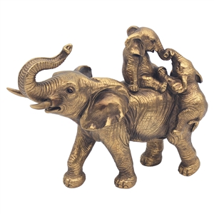 DUE MAY Reflections Bronzed Elephant And Calf