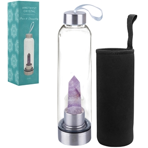 Reusable Crystal Water Bottle with Amethyst Core