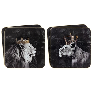 Set Of 4 Lion Coasters 11cm