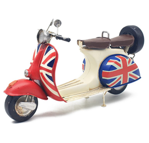 DUE MAY Vintage Metal Union Jack Scooter Ornament 32cm