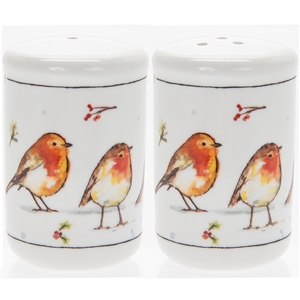 Winter Robin Salt And Pepper Set 7cm