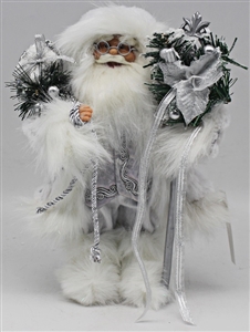 Standing Silver Santa Ornament 31cm