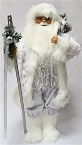 Standing Silver Santa Ornament 82cm