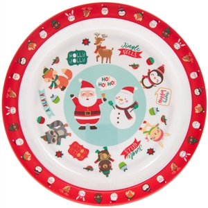 Brightly Coloured Christmas Plate 22cm