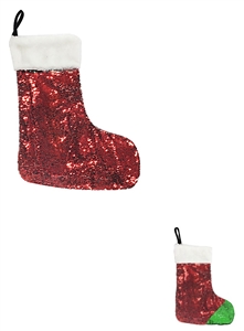 Red And Green Sequin Stocking 40cm