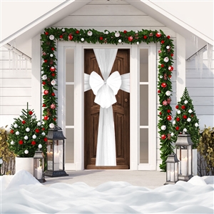 Christmas Decorative Door Bow ï¿½ White