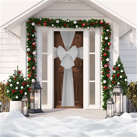 Christmas Decorative Door Bow ï¿½ Silver