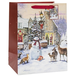 Large Snowman Gift Bag 33cm