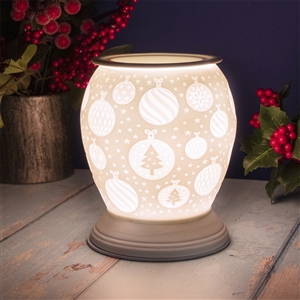 Aroma Lamp With Etched Bauble Design 16cm