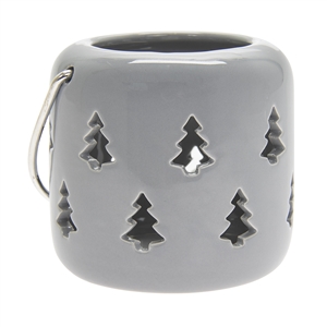 Grey Tree Cut Out Ceramic Lantern 8cm