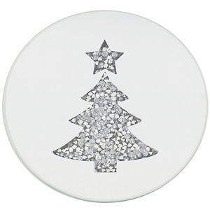 Xmas Tree Candle Plate 10cm