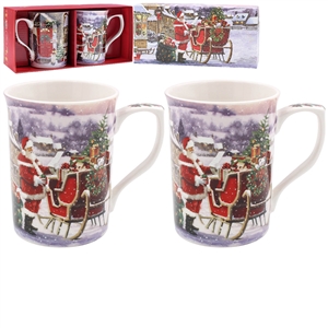 Santa Mugs Set Of 2