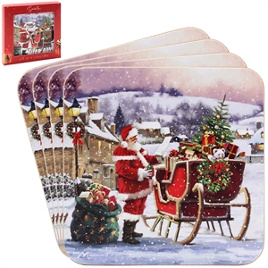 Santa Coasters Set Of 4