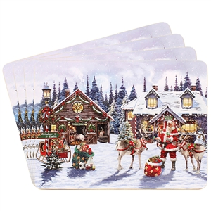 Set Of 4 Santa Placemats